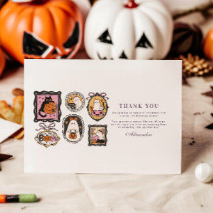 Carte De Remerciements Framed Ghost & Cat Halloween 1er Anniversaire