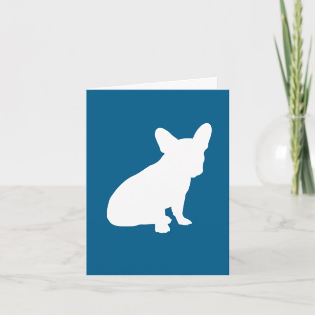 Carte De Remerciements Français Baby shower Bulldog Français Frenchie Blu (Devant)