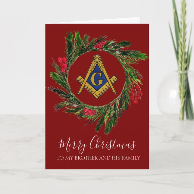 Carte De Remerciements Freemason Mason Freemason Noël (Devant)