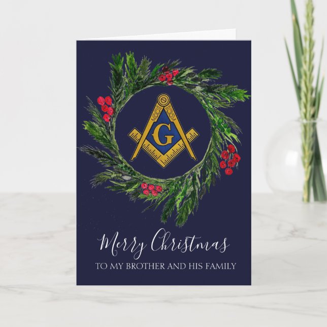 Carte De Remerciements Freemason Mason Freemason Noël (Devant)