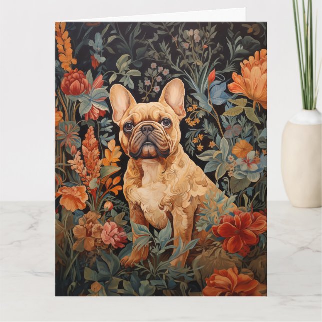 Carte De Remerciements French Bulldog Frenchie Garden Tapestry Anniversai (Devant)