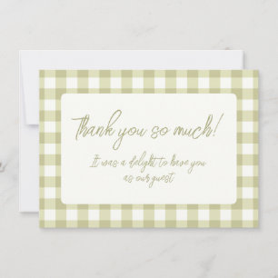 Carte De Remerciements French Country Meadow En vichy - sauge vert plaid.