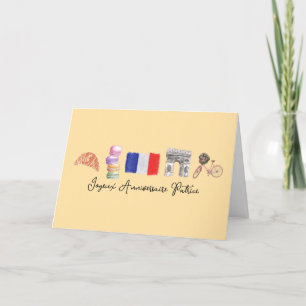 Carte De Remerciements French Joyeux Anniversaire Paris, Joyeux