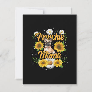 Carte De Remerciements Frenchie Mama French Buldog Sunflower