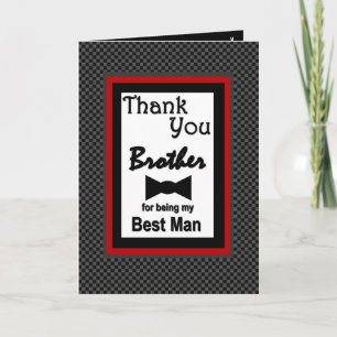 Carte De Remerciements FRÈRE Remerciements du garçon d'honneur pour le ma
