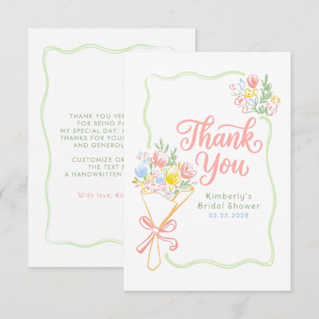 Carte De Remerciements Fresh Off The Market Bridal Shower Thank You Card (Devant / Derrière)
