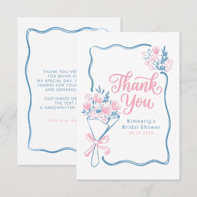 Carte De Remerciements Fresh Off The Market Bridal Shower Thank You Card (Devant / Derrière)