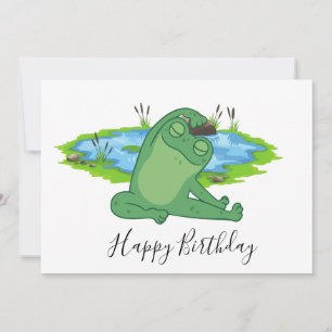 Carte De Remerciements Frog Yoga Joyeux anniversaire