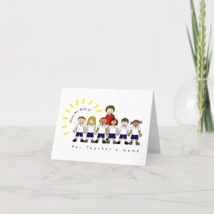 Carte De Remerciements From the Desk of Teacher Cute Personalized Blank