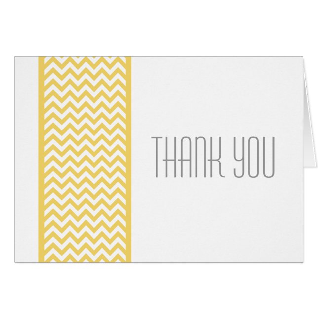 Carte de remerciements frontalier Jaune Chevron (Devant Horizontal)