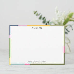 Carte De Remerciements Frontière Abstraite Colorée Nom Personnalisé Multi
