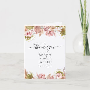 Carte De Remerciements Frontière florale de Boho