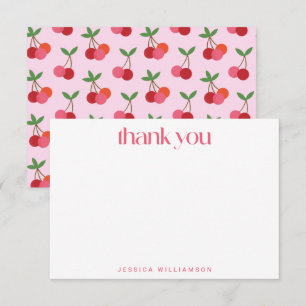 Carte De Remerciements Fruit cerise Rouge rose vert mou Douche personnali