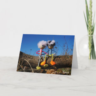 Carte De Remerciements Fubby qui est assis ensemble sur une tribu d'arbre