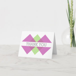 Carte de remerciements Fuchsia Green Geometrique