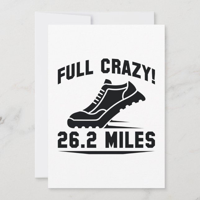 Carte De Remerciements Full Crazy 26,2 Miles (Devant)
