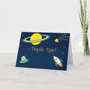 Carte De Remerciements Fun Outer Space Rocket Thank You Card