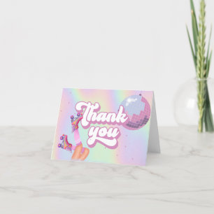 Carte De Remerciements Fun Roll Fun Retro Roller Skating Girls Anniversai