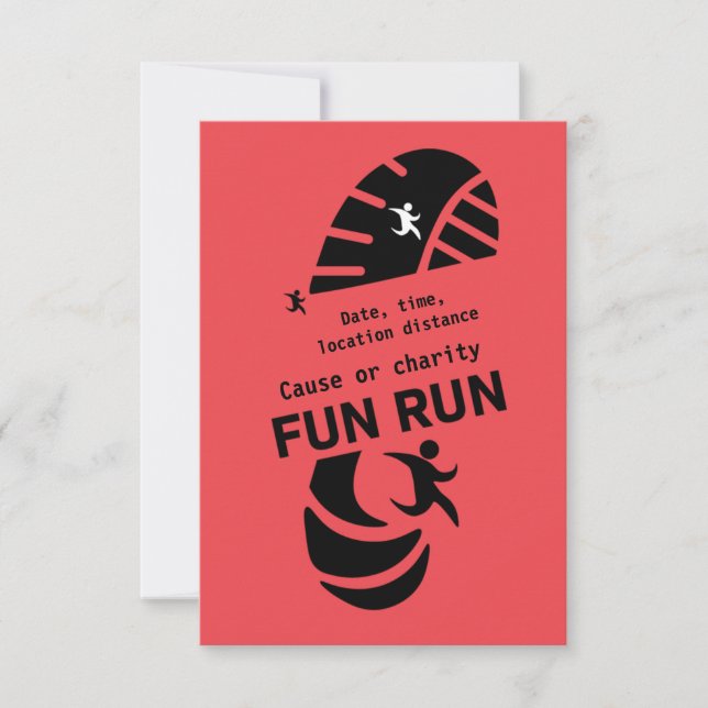 Carte De Remerciements Fun Run Event Cause Charity Promotion T-Shirt (Devant)