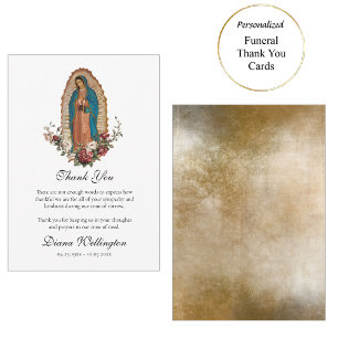 Carte De Remerciements Funérailles catholiques romaines de Notre-Dame de