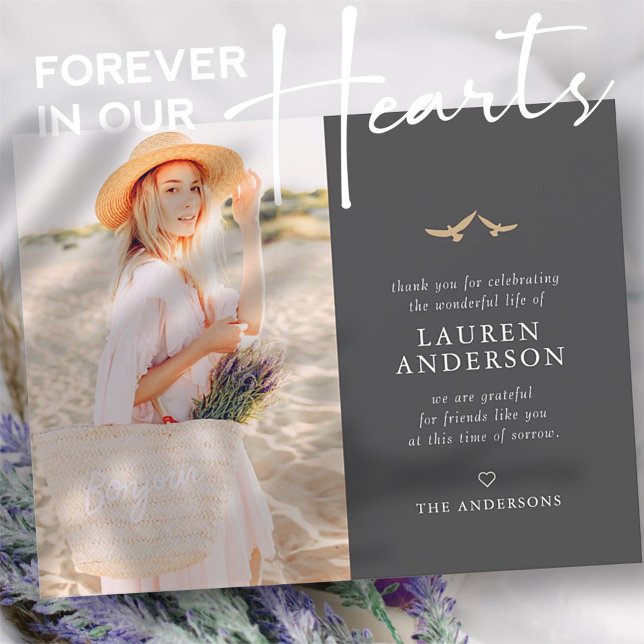 Carte De Remerciements Funérailles commémoratives Moderne Simple Chic Ois (Créateur téléchargé)