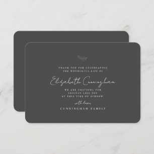 Carte De Remerciements Funérailles commémoratives Moderne Simple Élégant