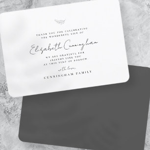 Carte De Remerciements Funérailles commémoratives Moderne Simple Élégant 