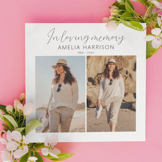 Carte De Remerciements Funérailles de collection photo simple et moderne (Créateur téléchargé)