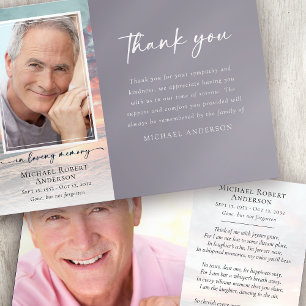 Carte De Remerciements Funérailles de la photo de la mémoire de l'océan c