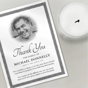 Carte De Remerciements Funérailles de photo de noeud celtique