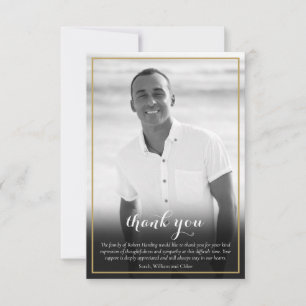 Carte De Remerciements Funérailles juives Noir et blanc Étoile photo de D