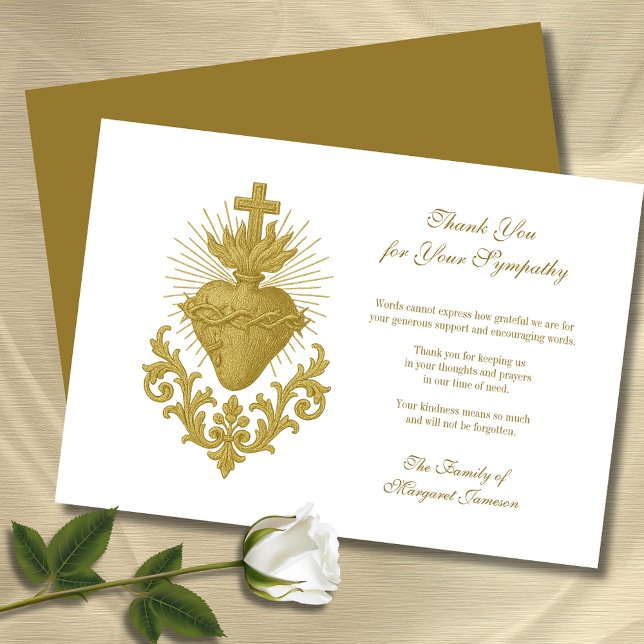 Carte De Remerciements Funérailles Mémorial catholique Jésus Condolence (Créateur téléchargé)