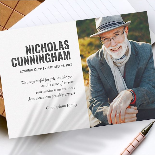 Carte De Remerciements Funérailles Memorial Pour Toujours Dans Nos Coeurs (Créateur téléchargé)