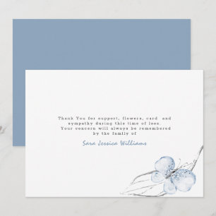 Carte De Remerciements Funérailles Papillon Bleu Clair