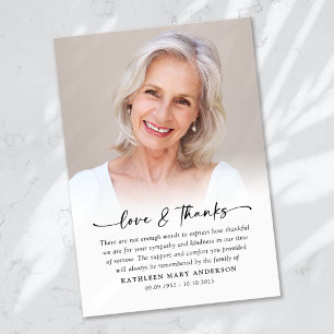 Carte De Remerciements Funérailles photo simples