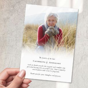 Carte De Remerciements Funérailles photo simples