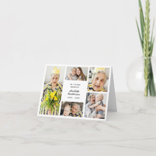 Carte De Remerciements Funérailles/Sympathie modernes de 6 photos pliées