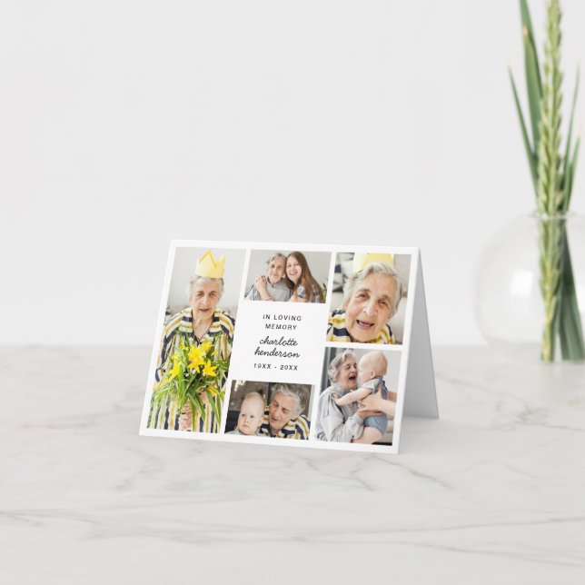 Carte De Remerciements Funérailles/Sympathie modernes de 6 photos pliées (Devant)