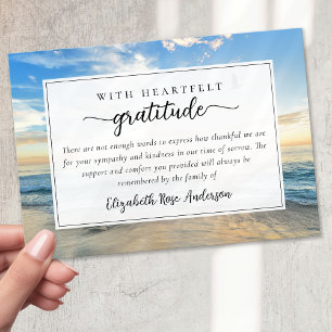 Carte De Remerciements Funérailles Sympathy Script Beach Ocean
