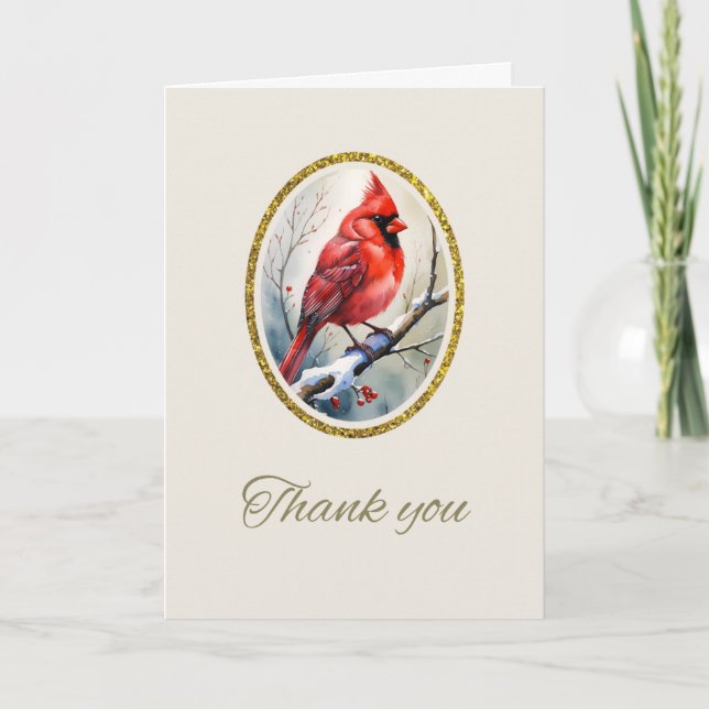 Carte de remerciements funéraire du cardinal rouge (Devant)