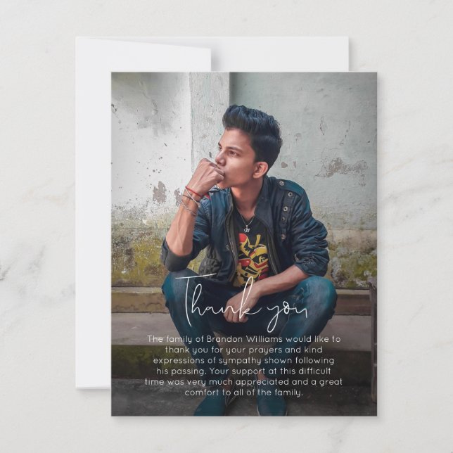 Carte de remerciements funéraire manuscrit (Devant)