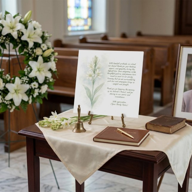 Carte de remerciements funéraire personnalisable (Créateur téléchargé)