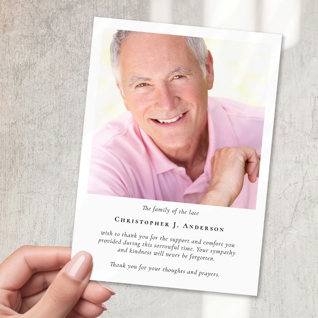 Carte de remerciements funéraire photo (Créateur téléchargé)