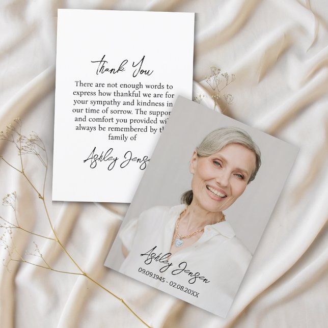 Carte de remerciements funéraire photo sympathy (Créateur téléchargé)