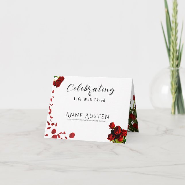 Carte de remerciements funéraire plié - modifiable (Devant)