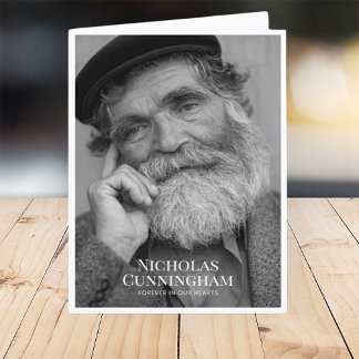 Carte De Remerciements Funeral Memorial Classic Simple Photo et Message