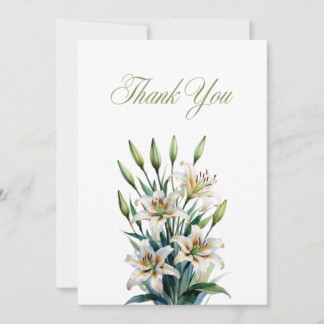 Carte De Remerciements  Funeral Memorial Elegant Memorial Thank You (Devant)