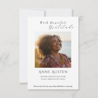 Carte De Remerciements Funeral Thank You Card – With Gratitude