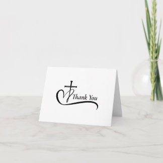 Carte De Remerciements Funeral Thank You Cross Heart Sympathy Gratitude