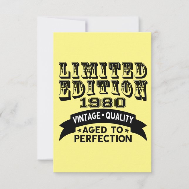 Carte De Remerciements Funny 1980 Birthday Card Limited Edition (Devant)